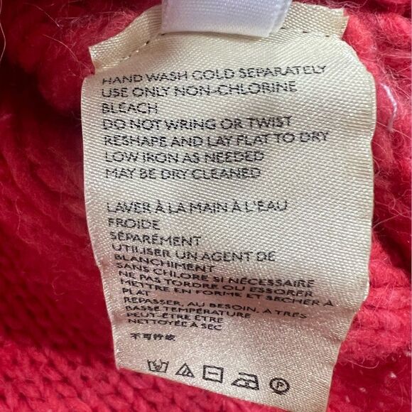 Anthropologie Cropped Turtleneck Sweater | Made in Italy | XS | Coral Knit - Picture 7 of 9